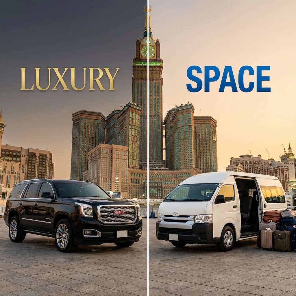 GMC Yukon vs. Toyota Hiace: Which is Right for Your Umrah Group?
